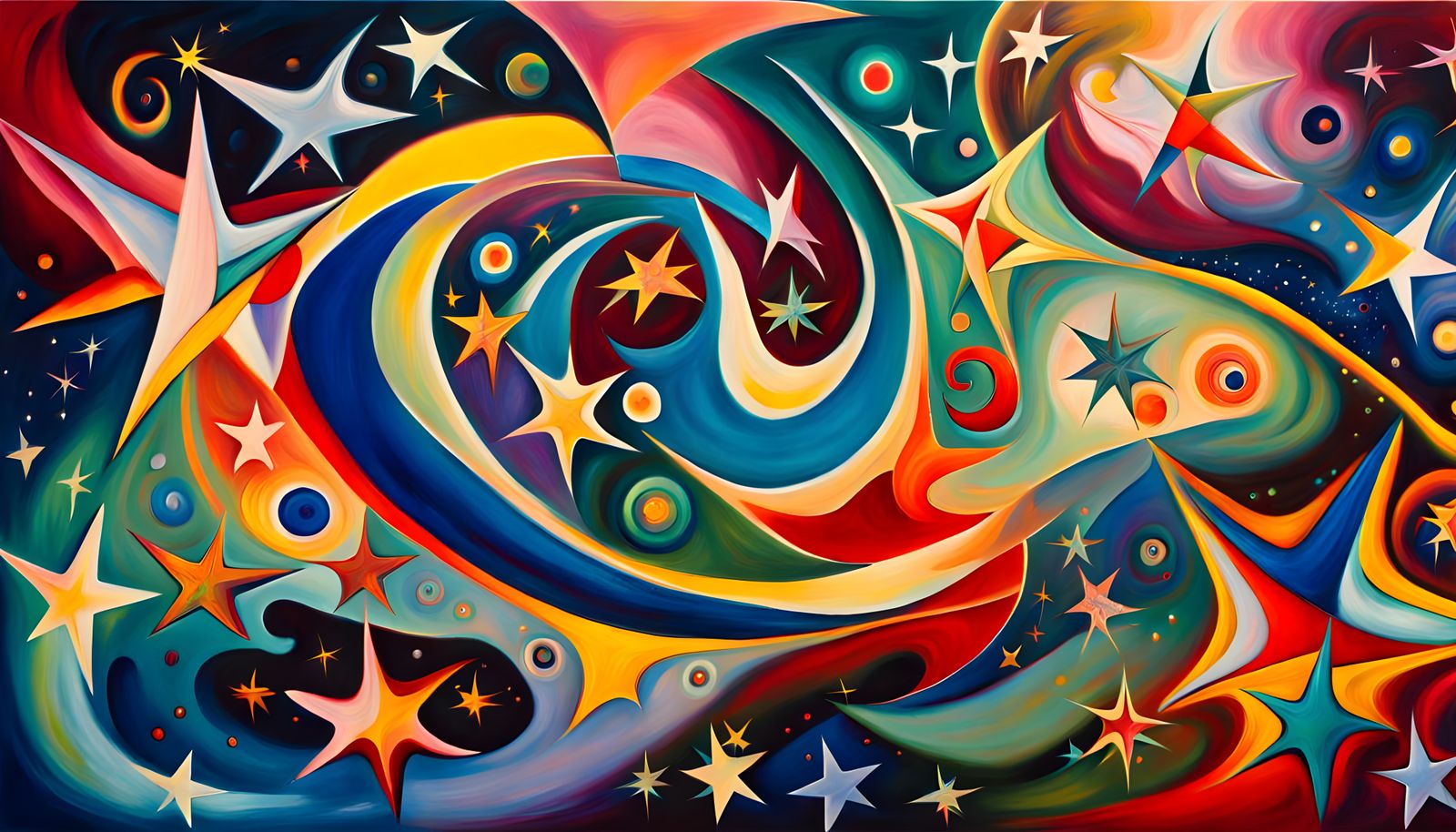 Iridescent Star Cluster Formation in Abstract Expressionism