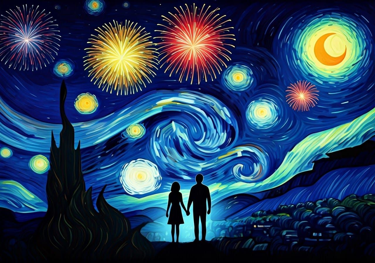 Cosmic Union Illuminated by Swirling Starlight