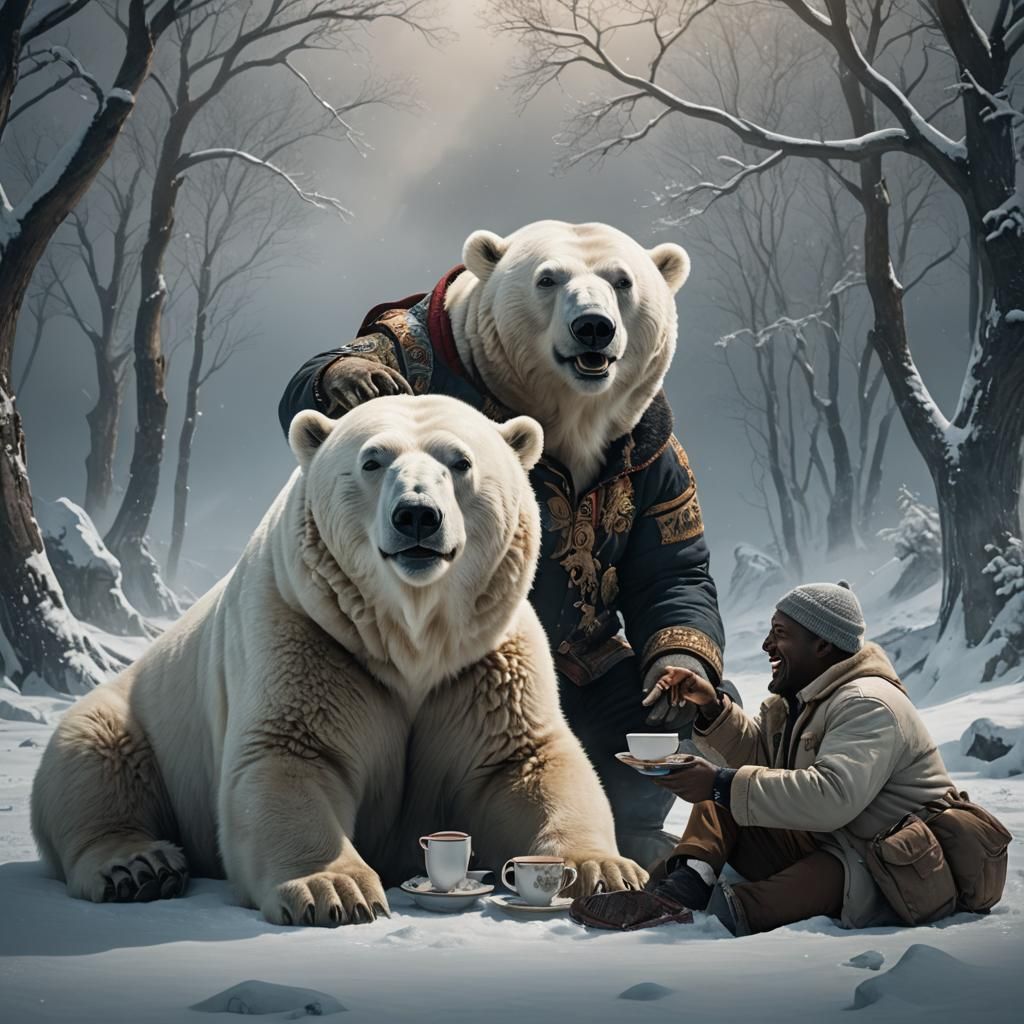 Tea Party: Black Man and Polar Bear