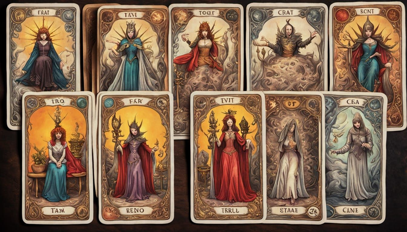 Mysterious Tarot Cards Depicting the Seven Deadly Sins in a ...