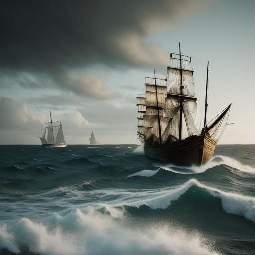 Wrecked 18th Century Ship at Golden Hour