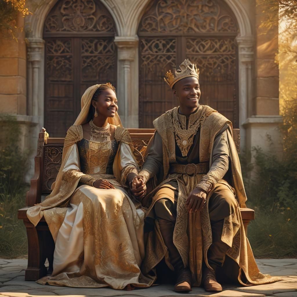 Medieval Couple in Renaissance-inspired Garb
