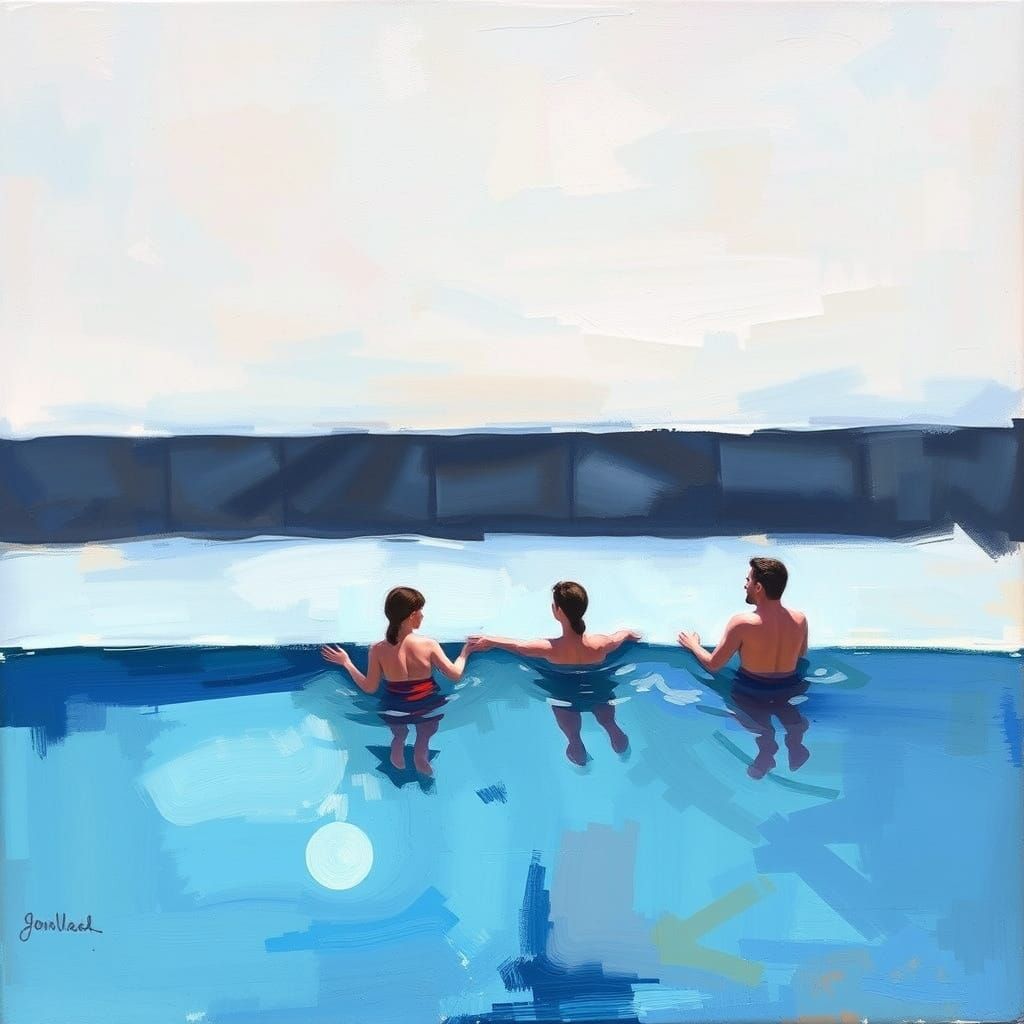 Modern Abstract Minimalism Oil Painting of Mundane Holidays