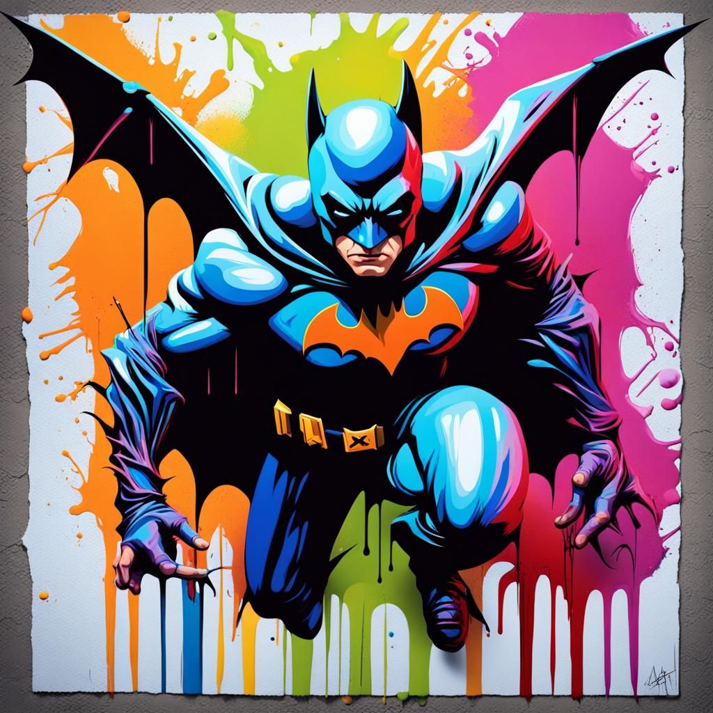 Batman Graffiti Art in Splash Art Style