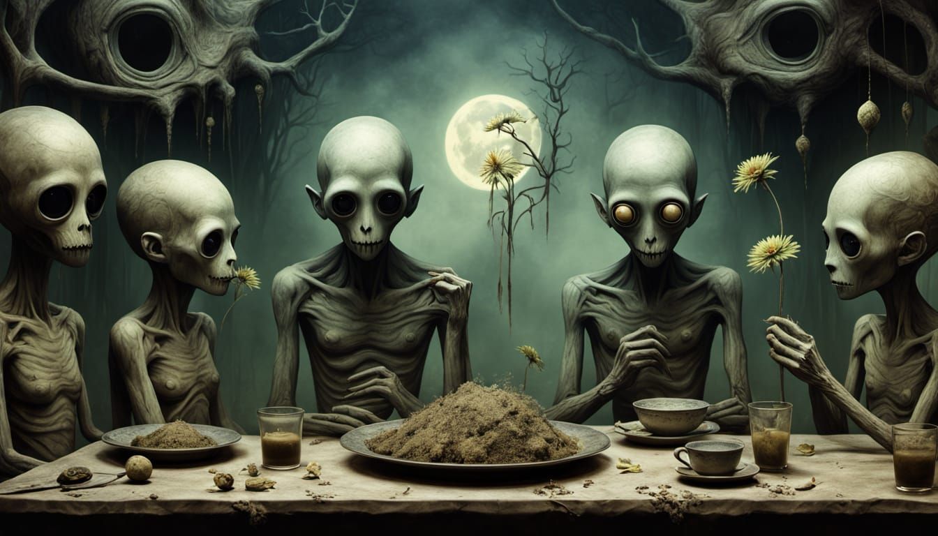 Dreamlike Toves Dance Amidst Borogoves in Dark Fantasy Lands...