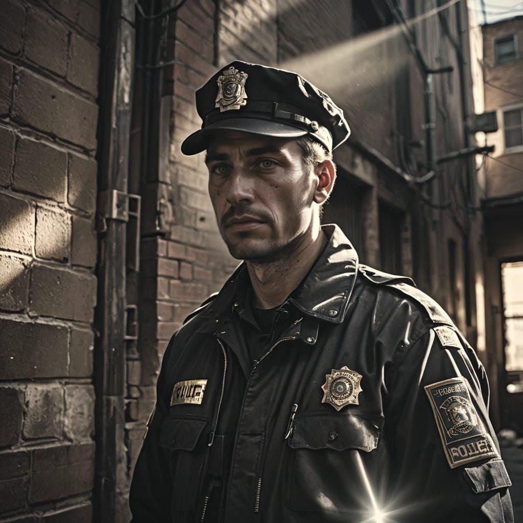 Undercover Policeman Portrait in Style of Lee Jeffries