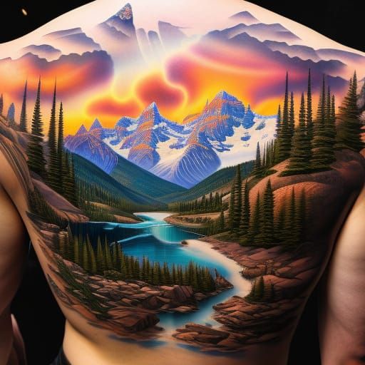 Mountain and River Back Piece