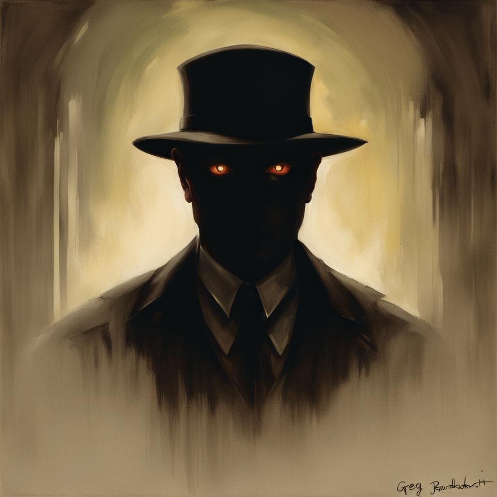 Sinister Hatman Shadow Figure: A Greg Rutkowski Vision