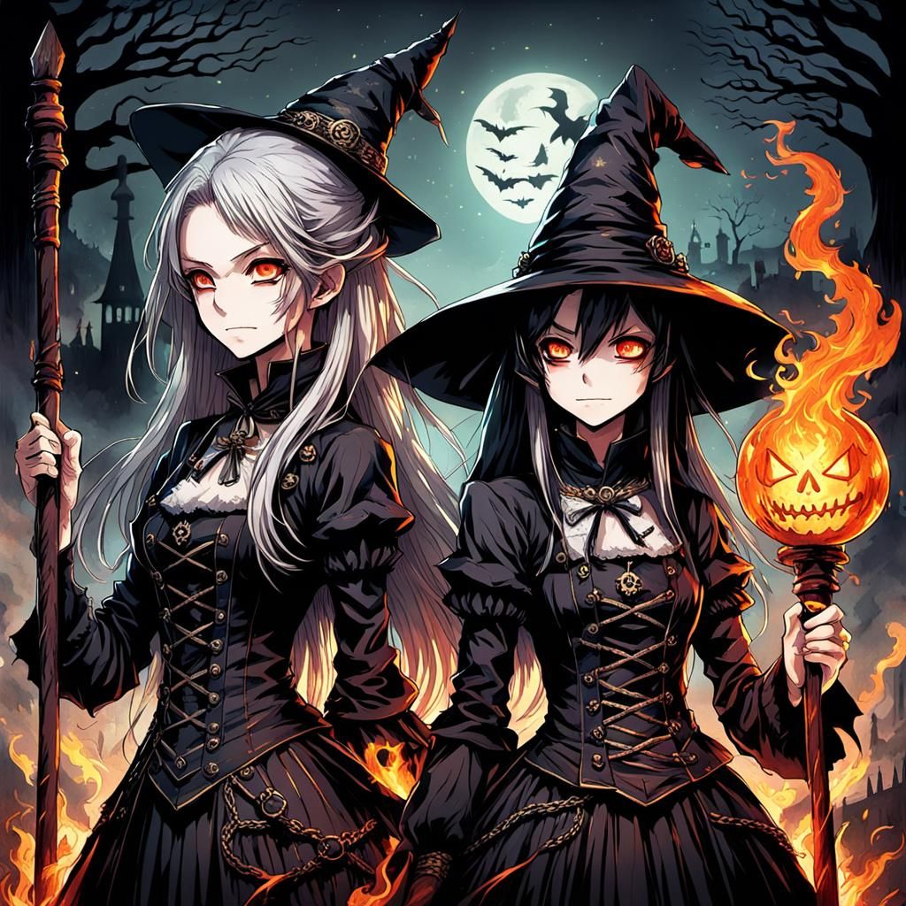 Horrorpunk Witches in Salem, Anime Style