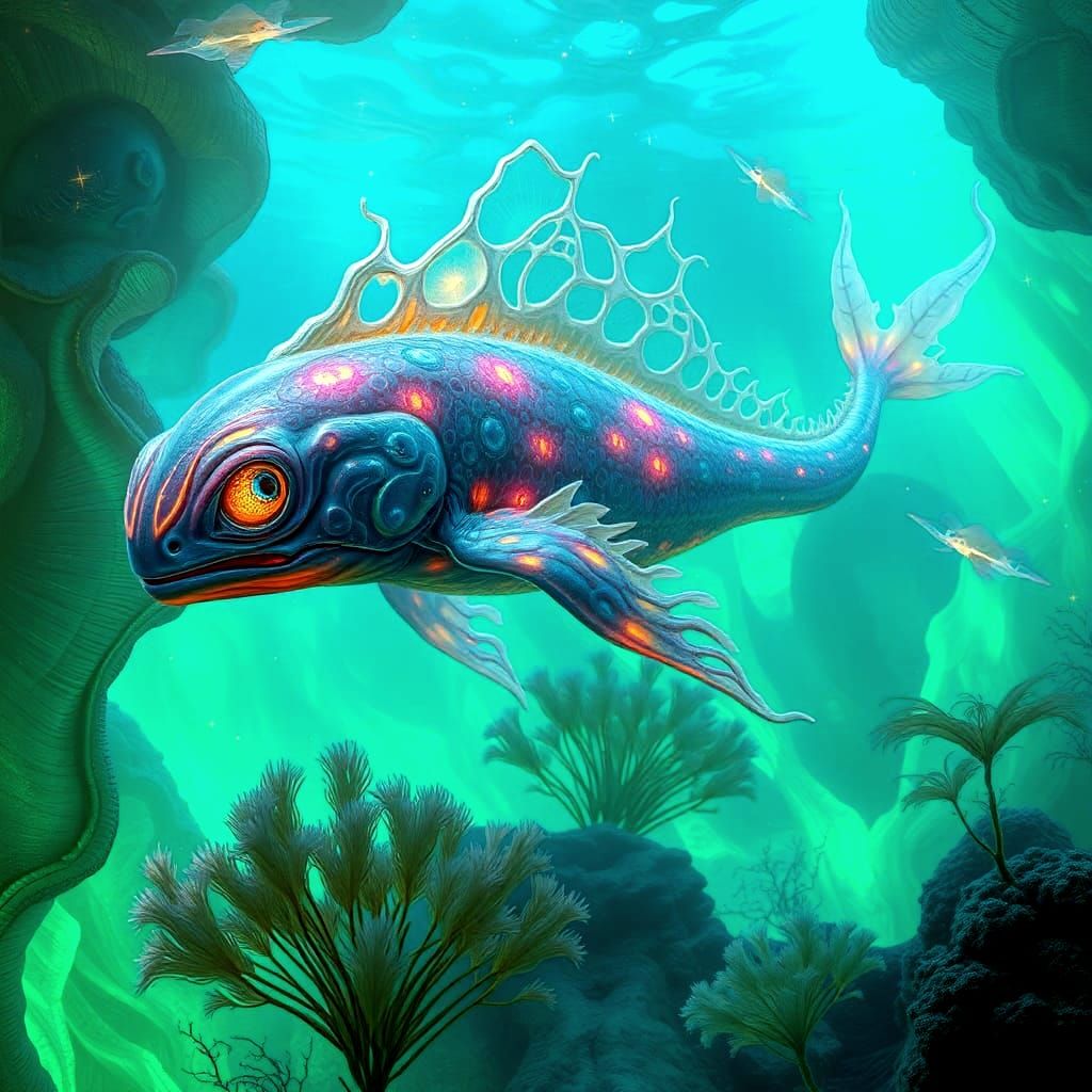 Alien Creature in an Underwater Seascape