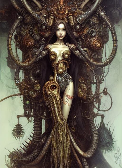Steampunk Alien Queen Digital Illustration