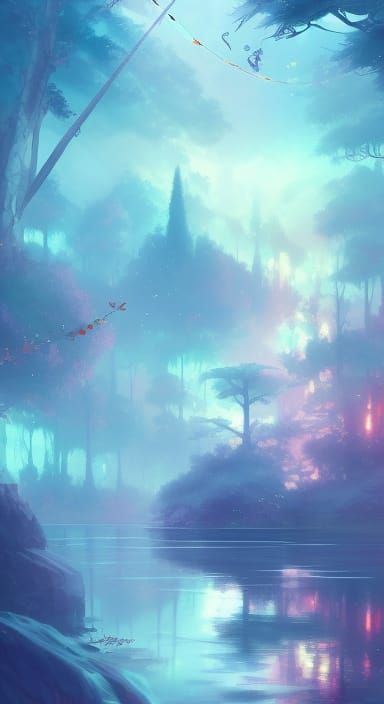 Vibrant Fantasy Splash Art in Anime Style