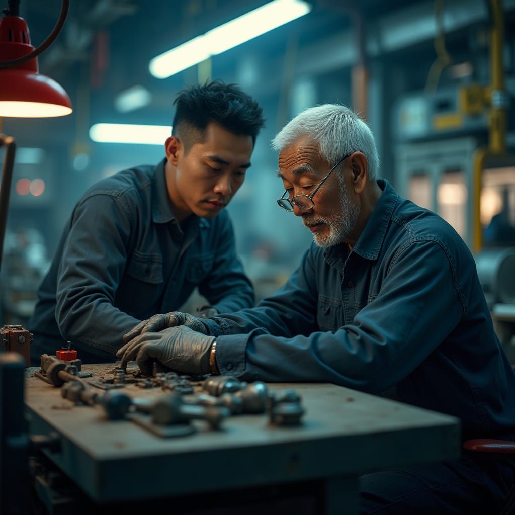 Futuristic Workshop: Chinese Mechanics in Neon Light
