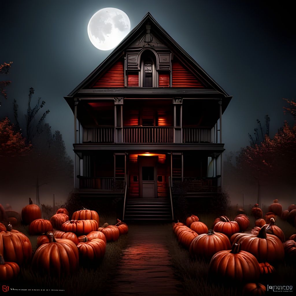 Creepy Haunted House in Autumn Witchcore Style