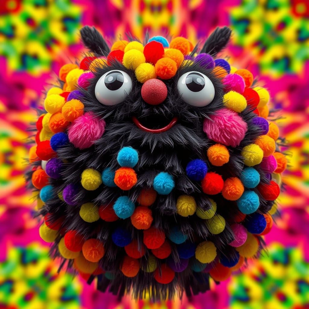 Colorful Pom Pom Creature Inspired by Pop Art