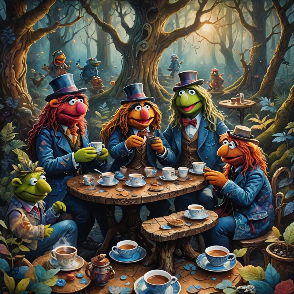 Muppets Coffee Break in Mystical Forest, Art Nouveau