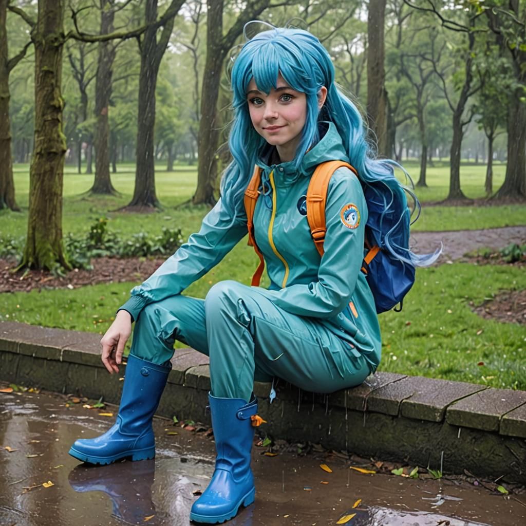 Izzy Moonbow as Human in Rainy Park