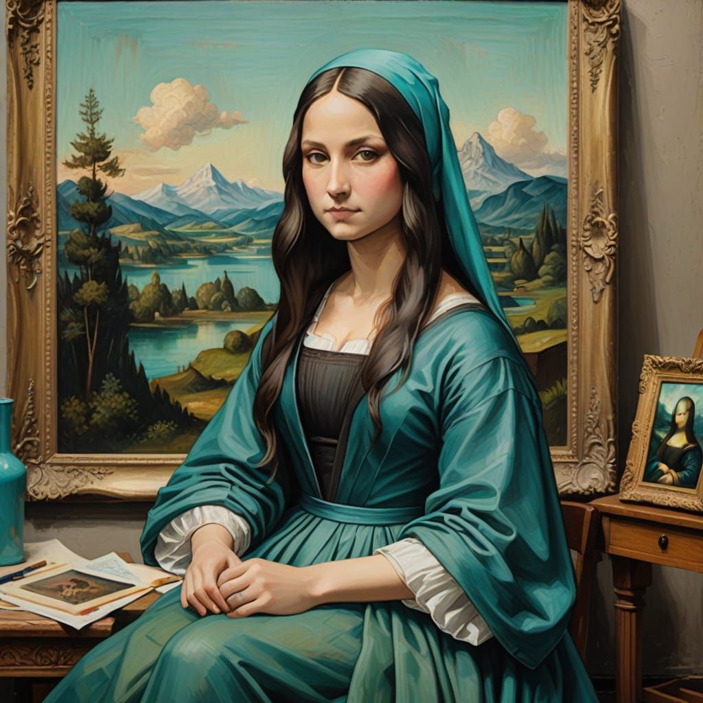 Mona Lisa with Hatsune Miku in Renaissance Style