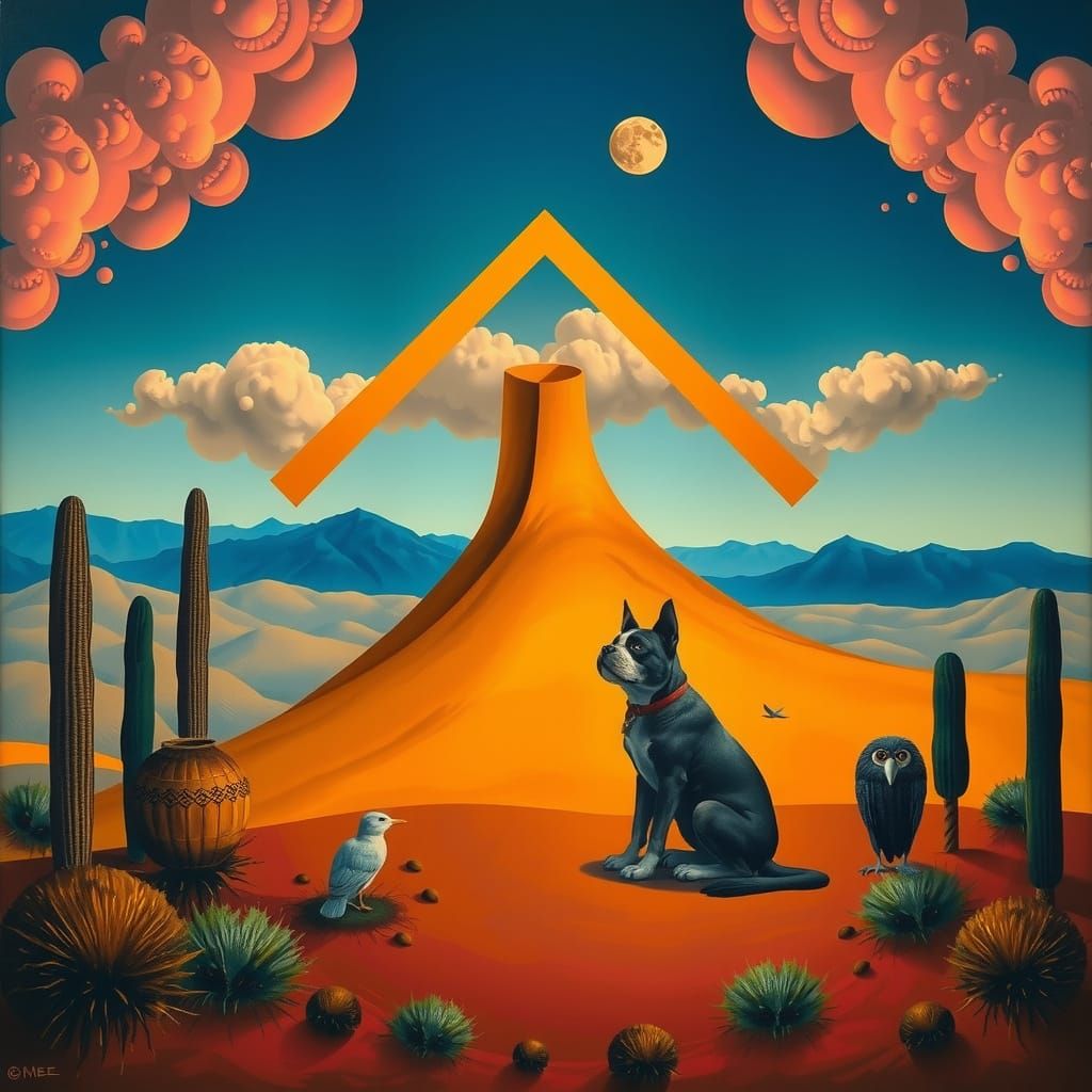 Surreal Precisionist Scene of My Bovanity in Ultramarine and...