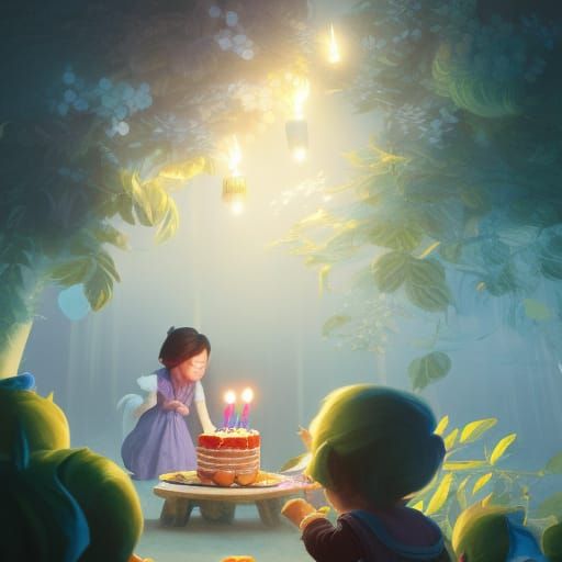 Epic Birthday Feast Digital Illustration