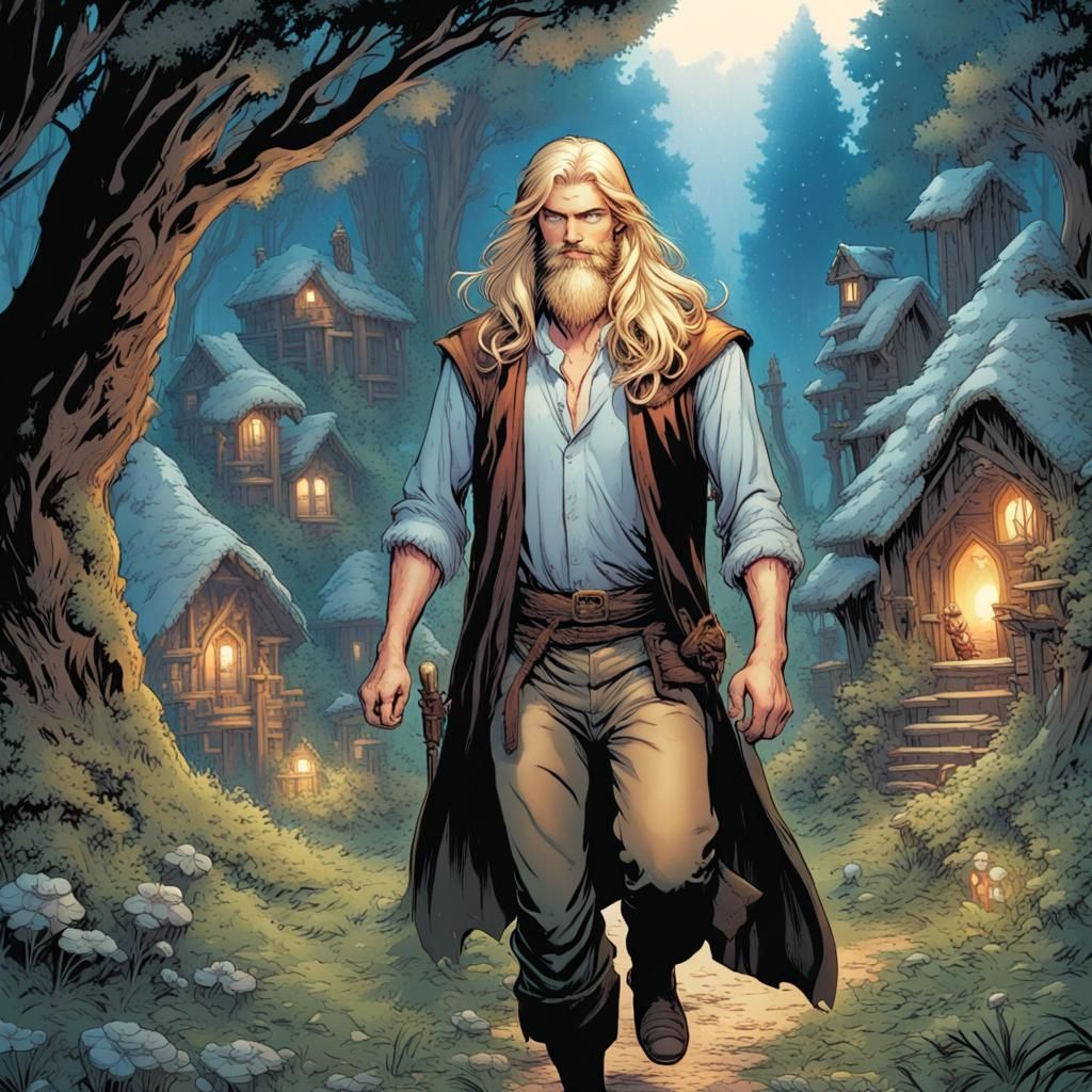 Blonde Fairy King in Fairy Village