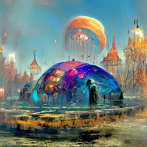 Alien Snow Olympics on Exoplanet: Digital Illustration