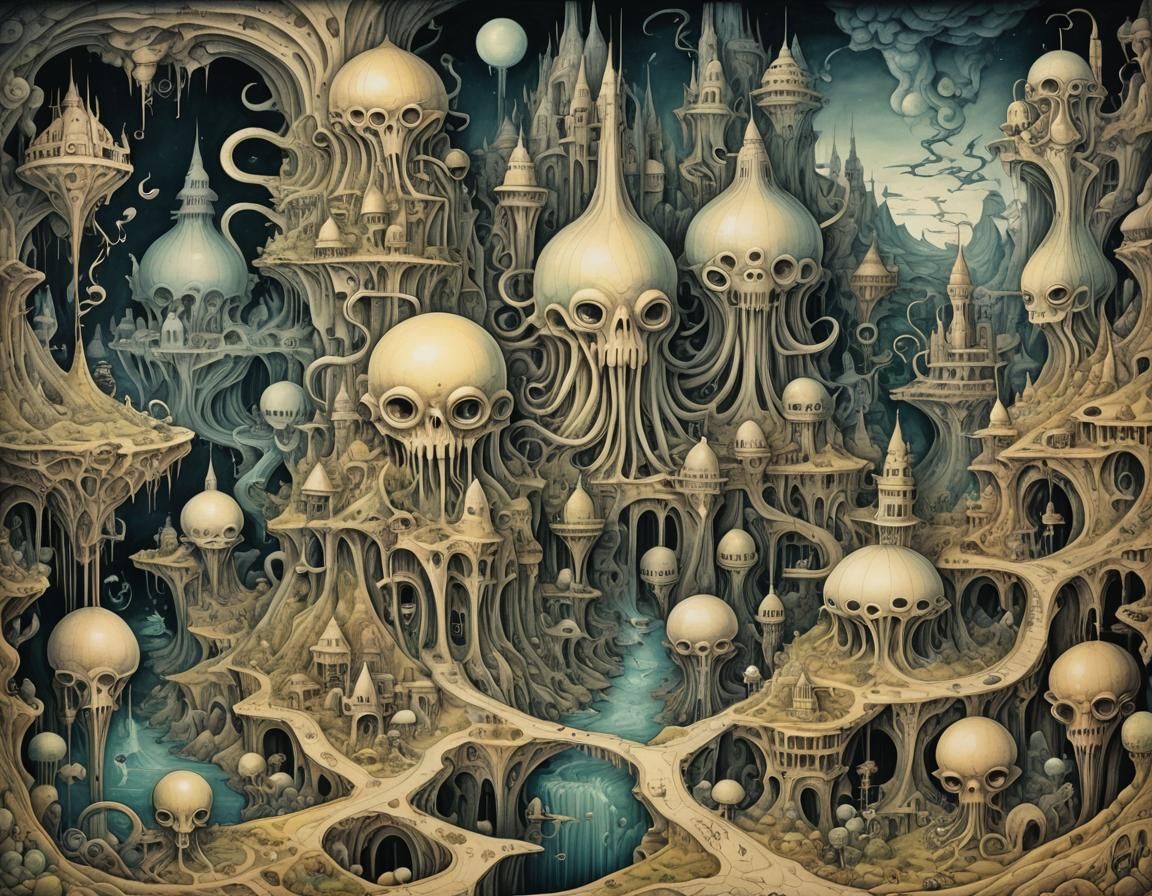 Mysterious Isles in a Dark Wonderland Map