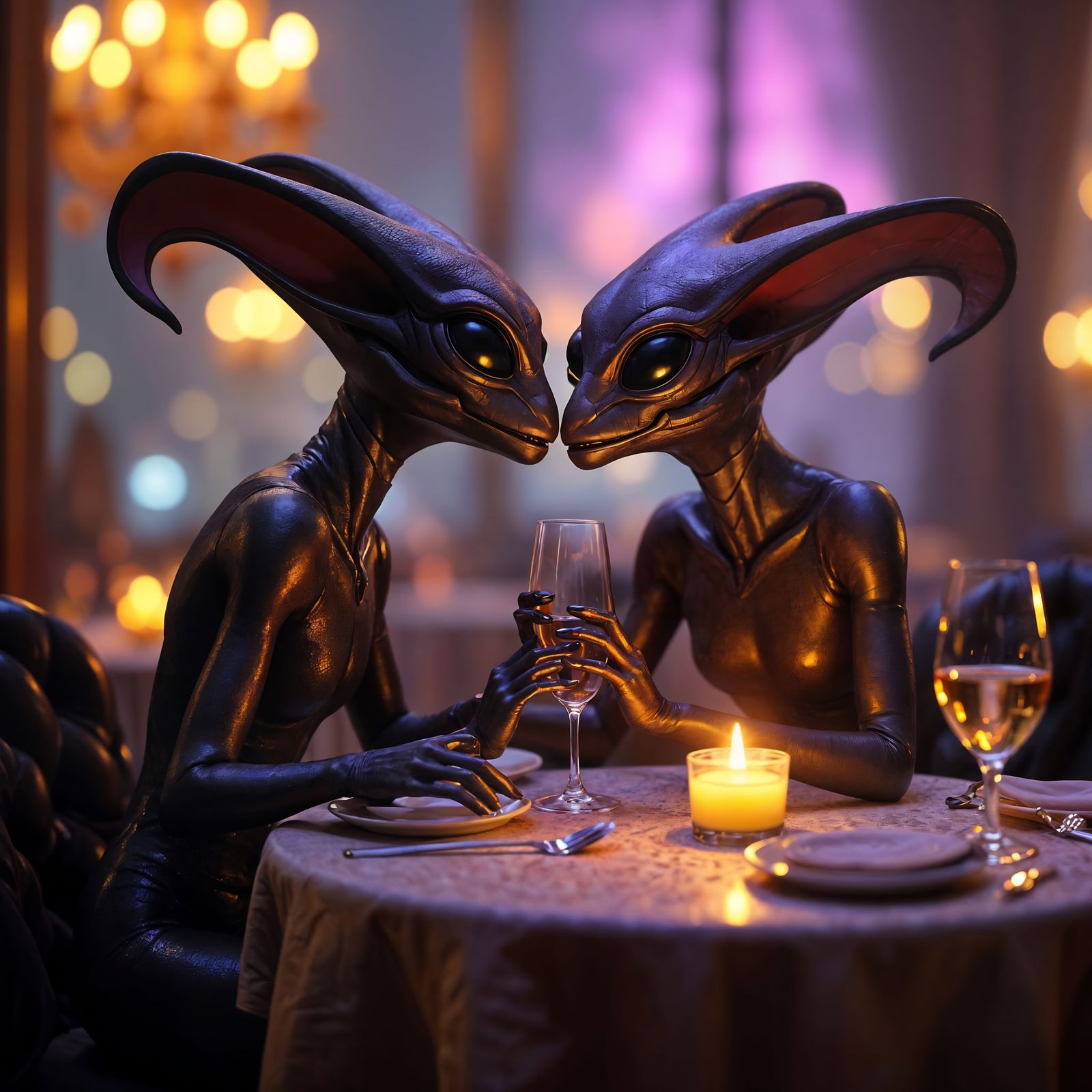 Alien Date Night: Dark Fantasy Concept Art