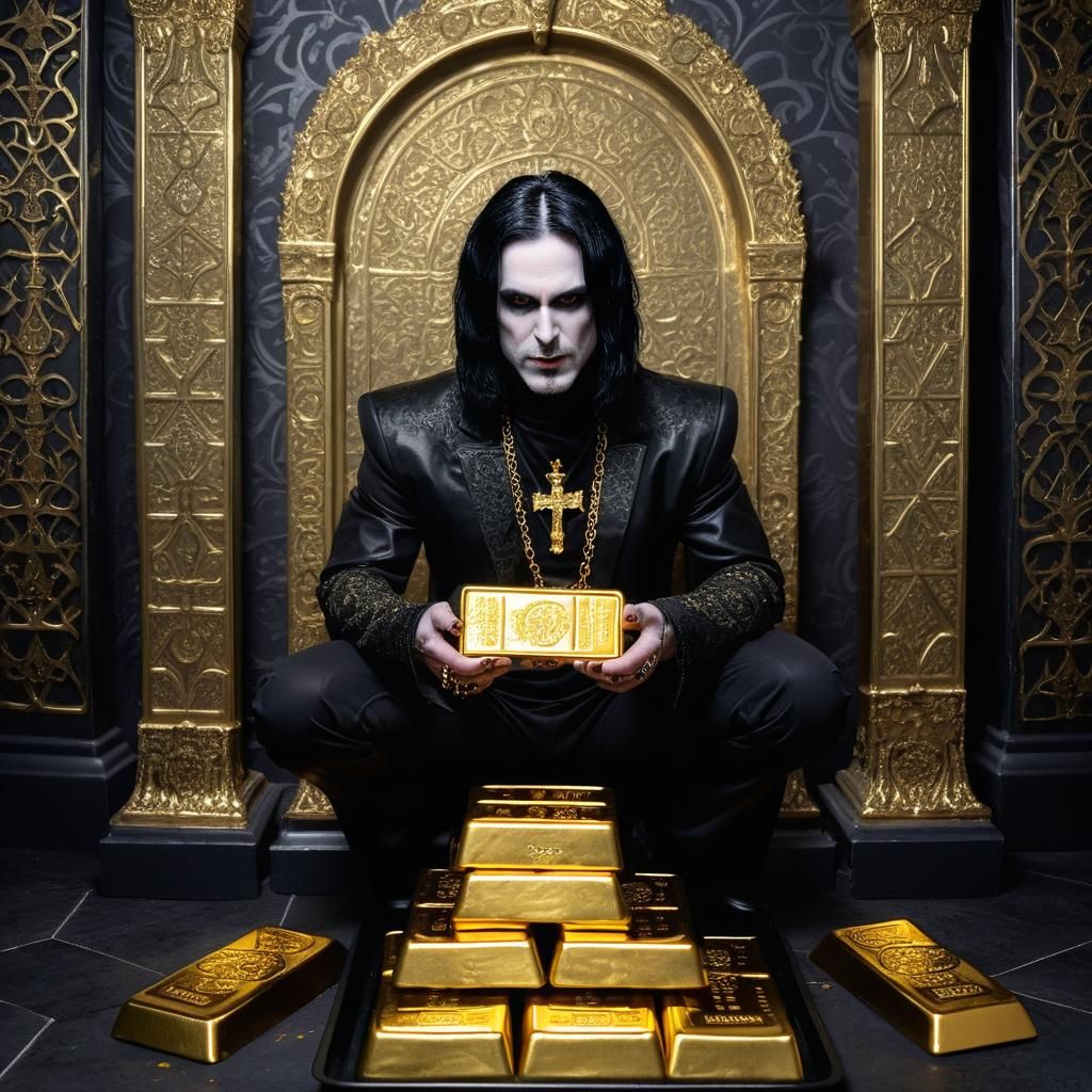 Gothic Prince of Darkness with Gold Bars