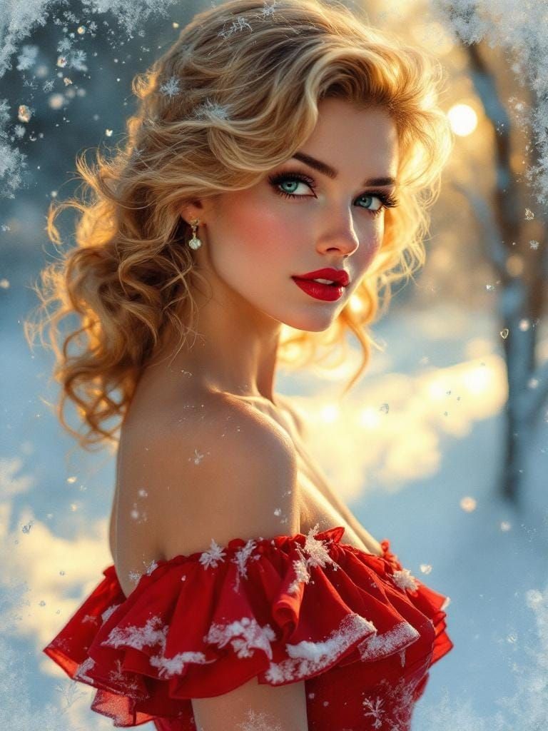 Frosted Figure with Light Refraction in Impressionist Style