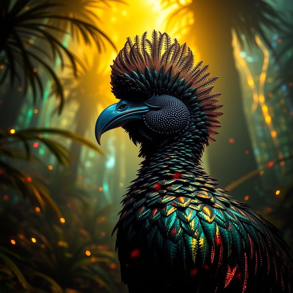Majestic Dodo in Luminous Jungle Paradise