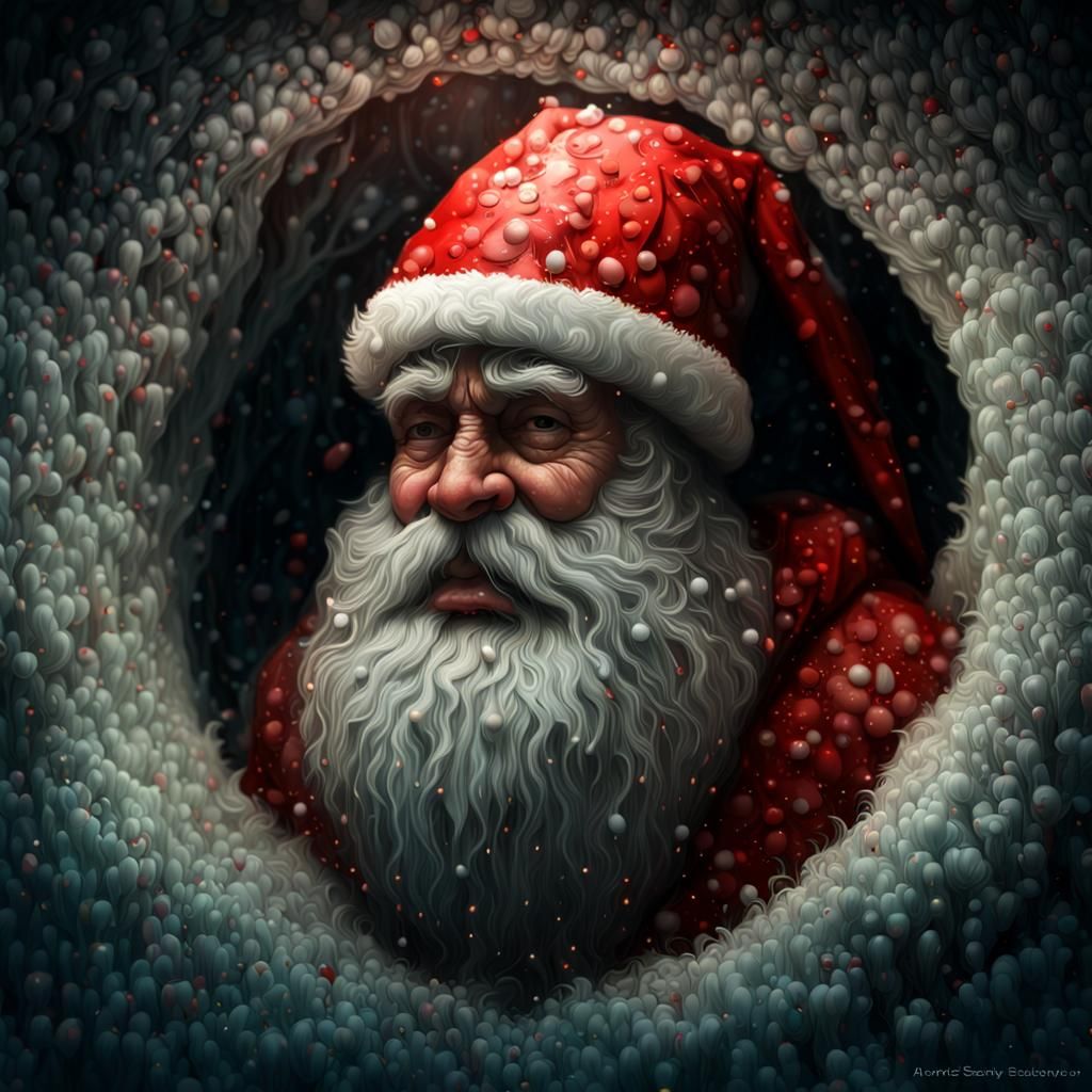 Detailed Digital Painting: Hyperrealistic Santa Claus