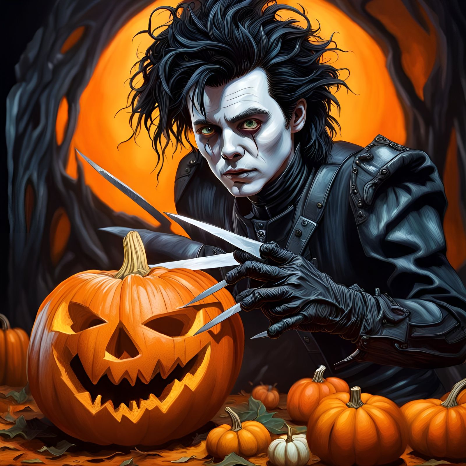 Edward Scissorhands Carving Pumpkin