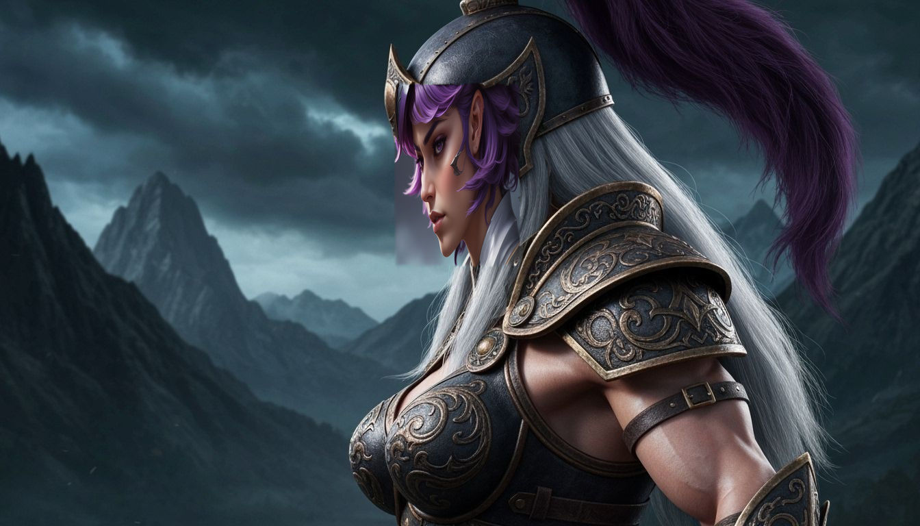 Fantasy Female Warrior Character Design Sheet