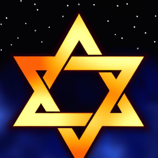 Flaming Star of David Illuminates Night Sky