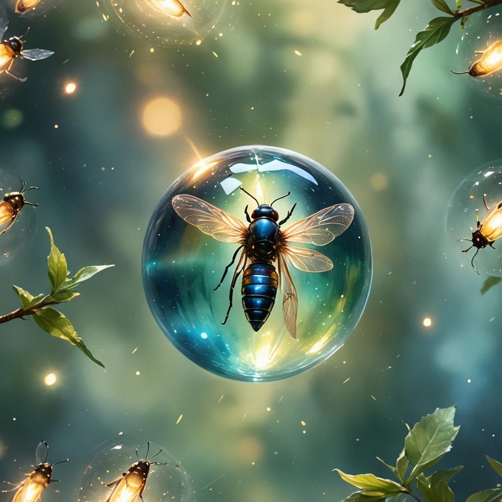 Firefly in Orb: Hyperrealistic Concept Art