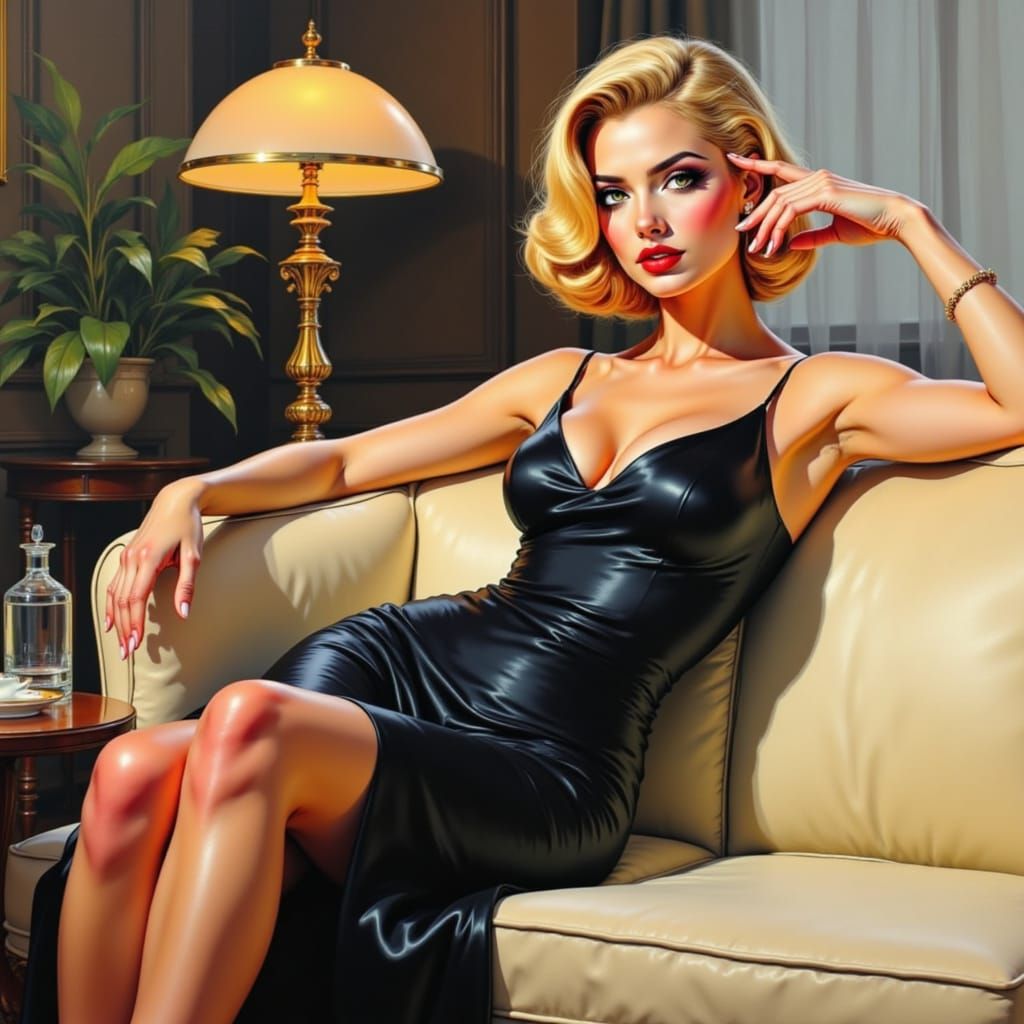 Anne Francis as Retro Impressionistic Oil Painting