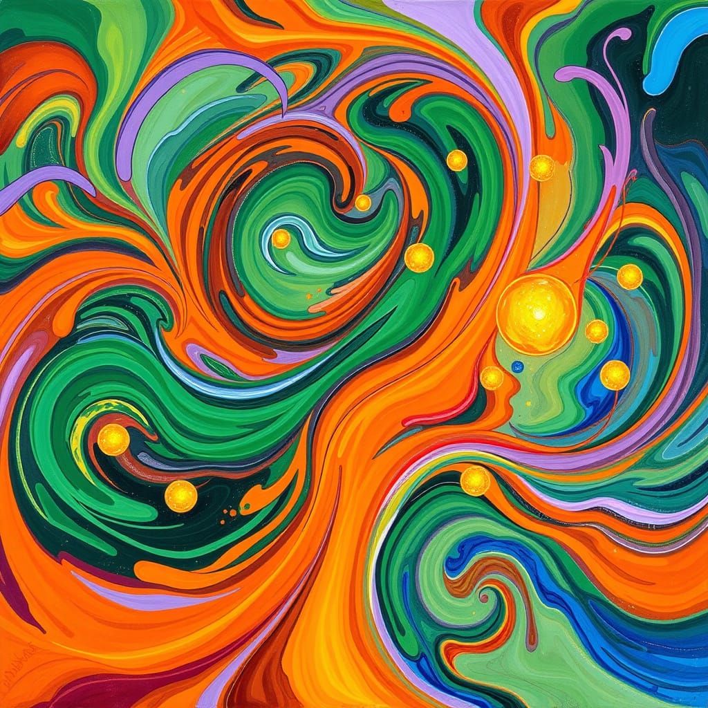 Vibrant Abstract Life Bursting with Color and Energy