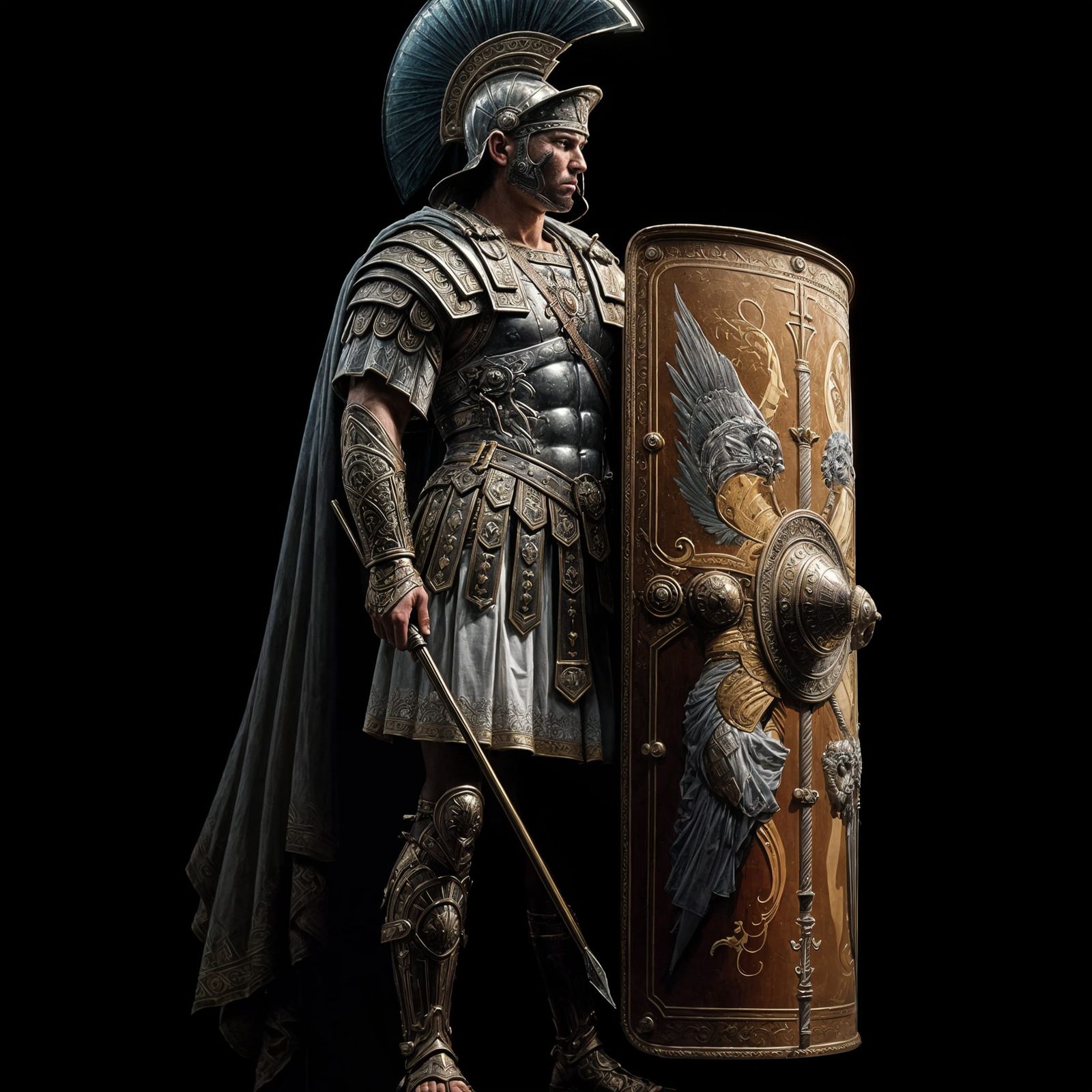 Roman Centurion in Grand Oil Painting Style