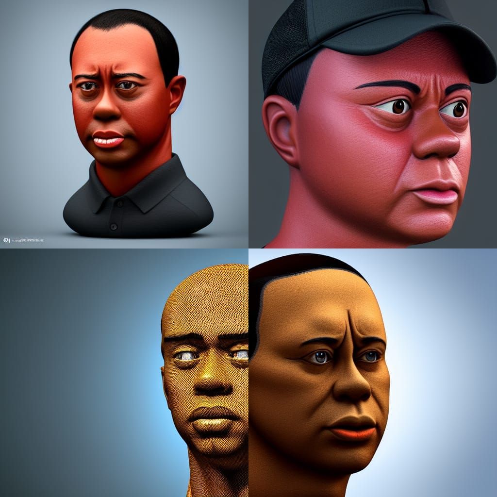 Tiger Woods Polka Dot Mannequin: 3D Digital Art