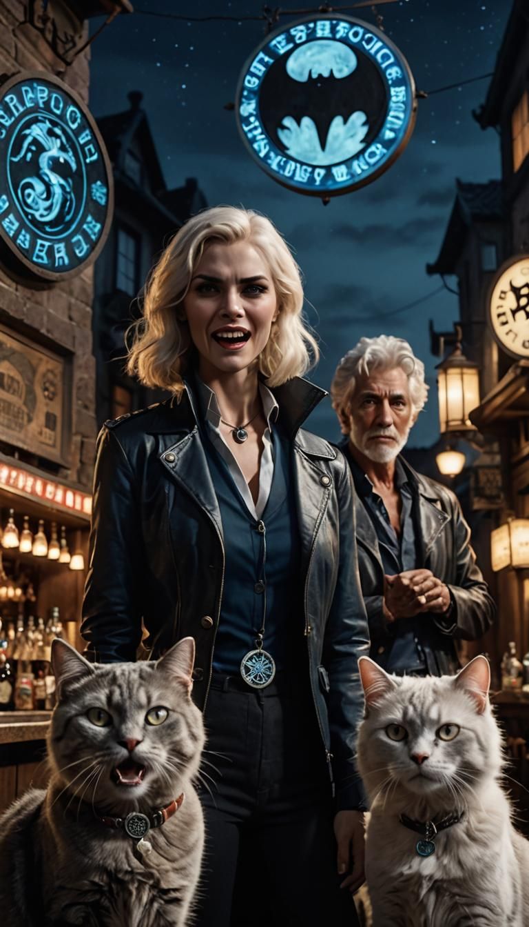 Vampire Scene in Film Noir Style