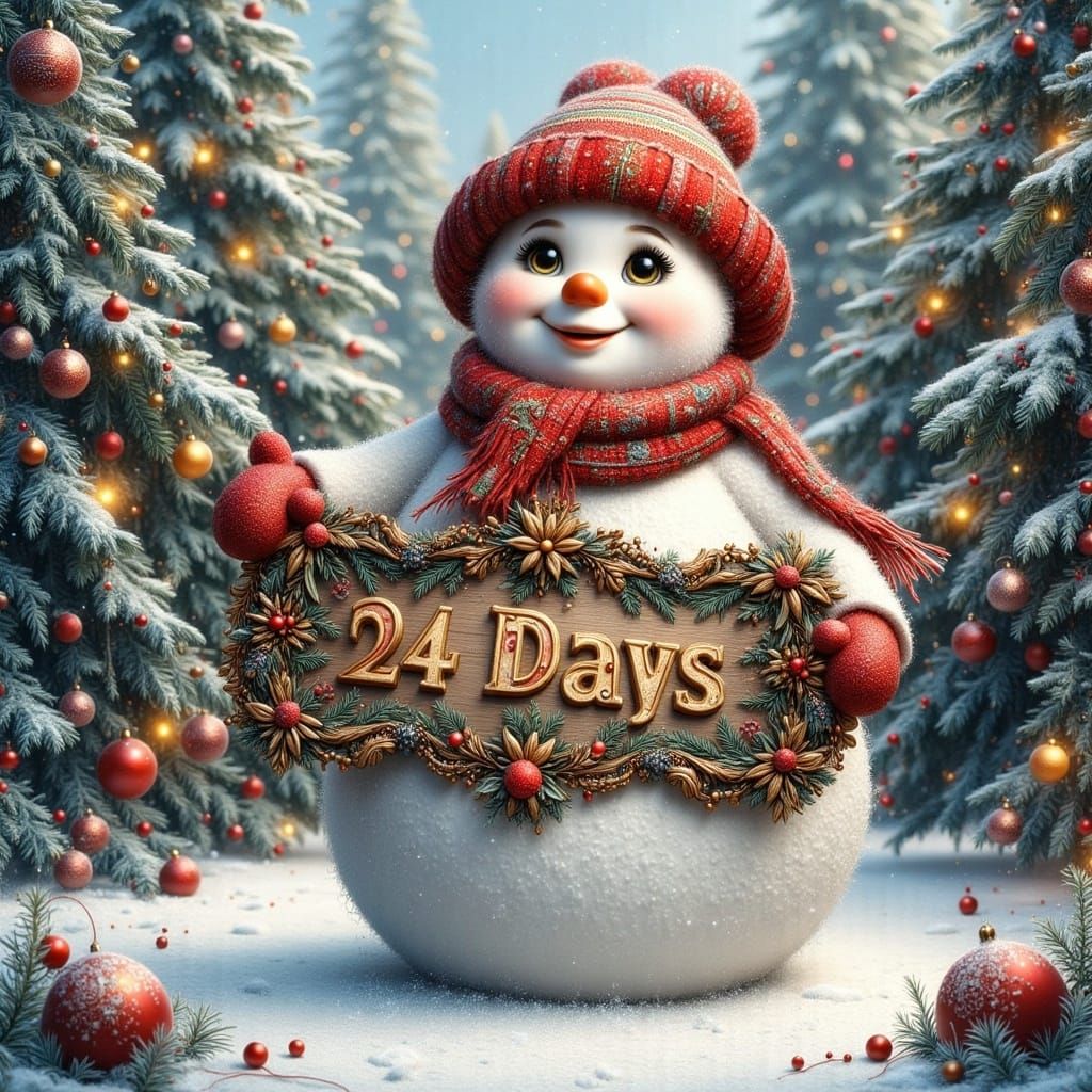 Joyful Giant Snowman Illuminates Magical Winter Wonderland