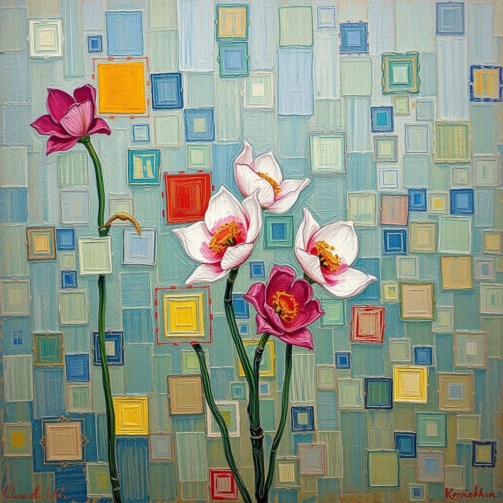 Impressionist-Inspired Geometric Blooms