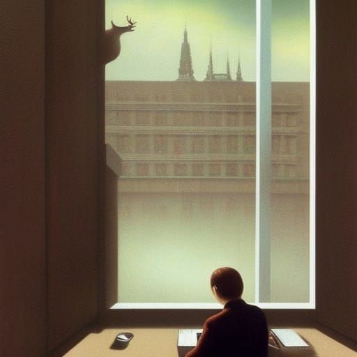 Office Worker's Eyes: Surreal Cinematic Nightmare