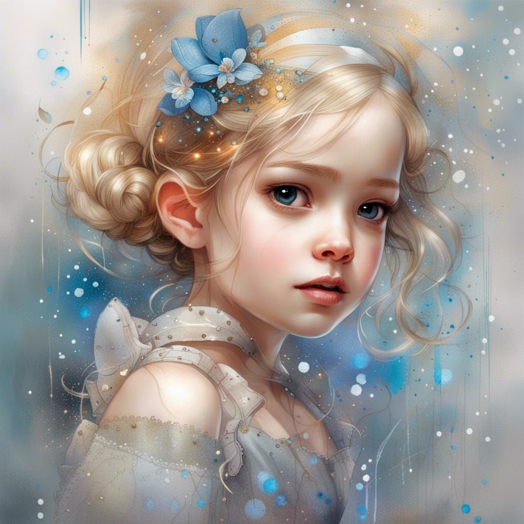 Adorable Cinderella Portrait in Digital Art Style