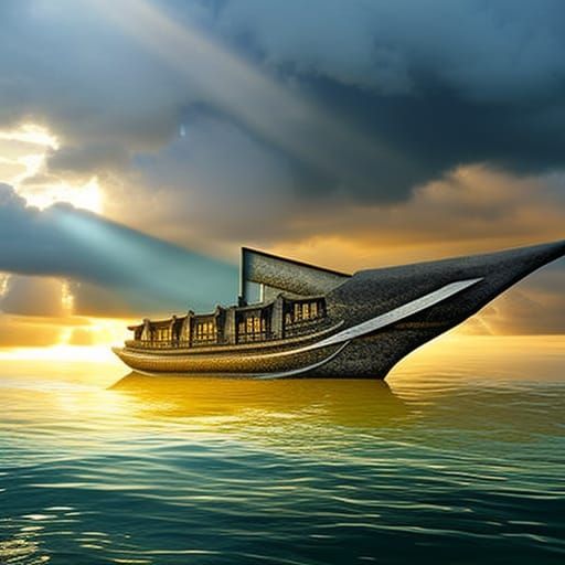 Ship Sailing on a Serpent Sea