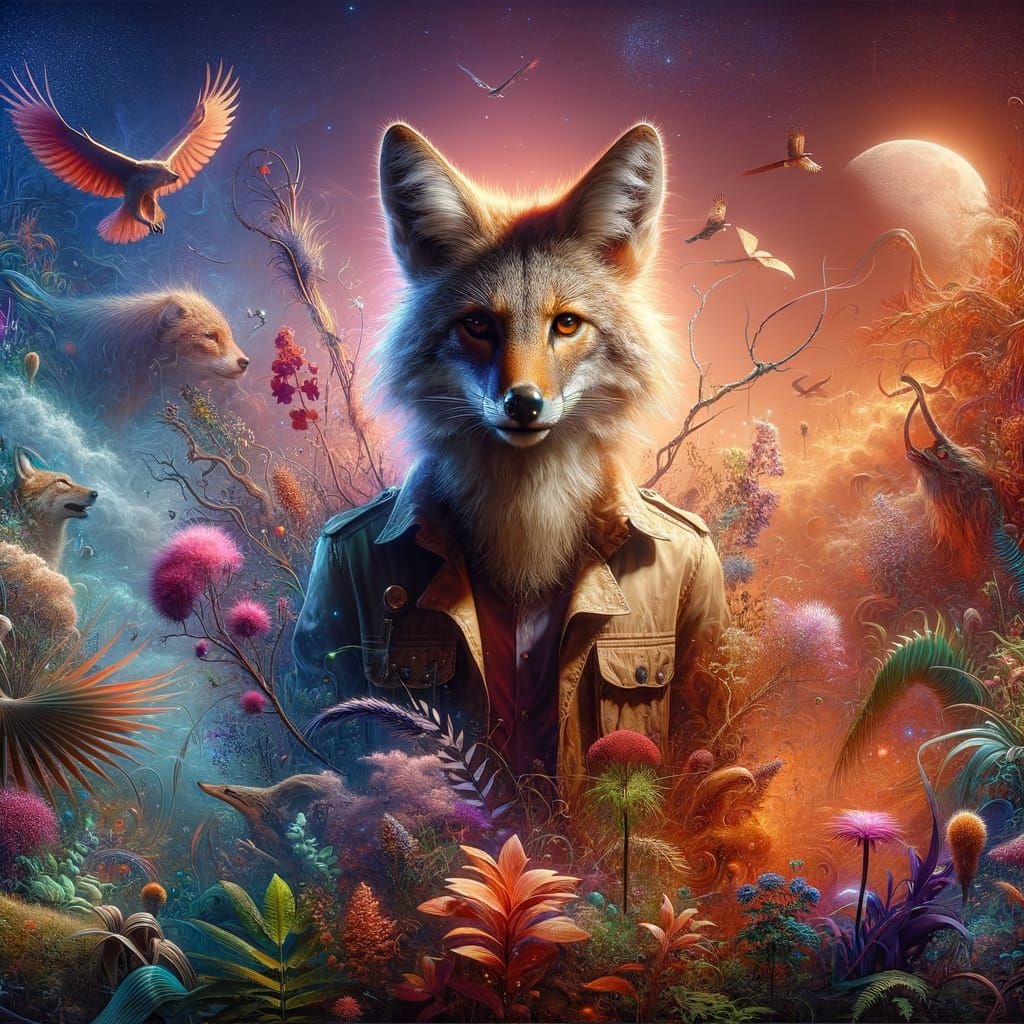 Jackal-Man in Detailed Fantasy Matte Painting