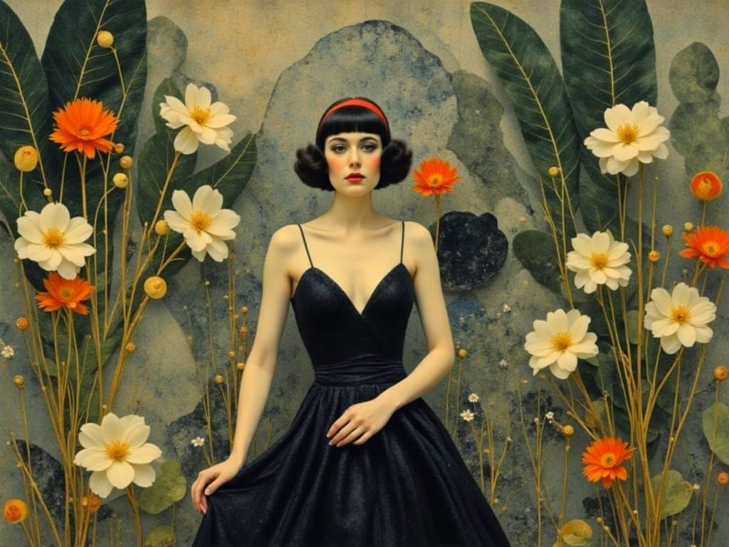 Nightclub Singer in Art Deco Impasto Style