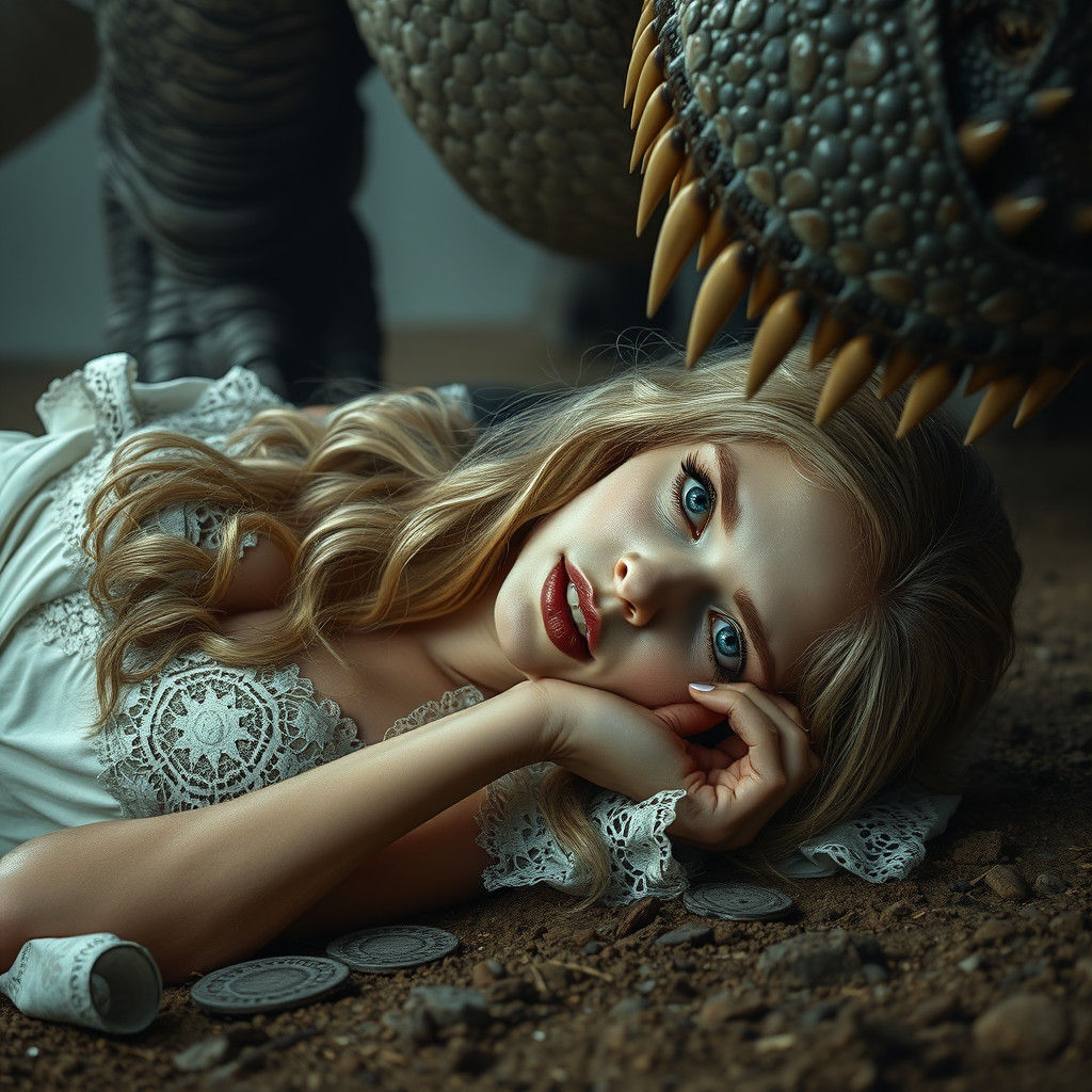 Dinosaur Encounter: Hyper-Realistic Matte Painting