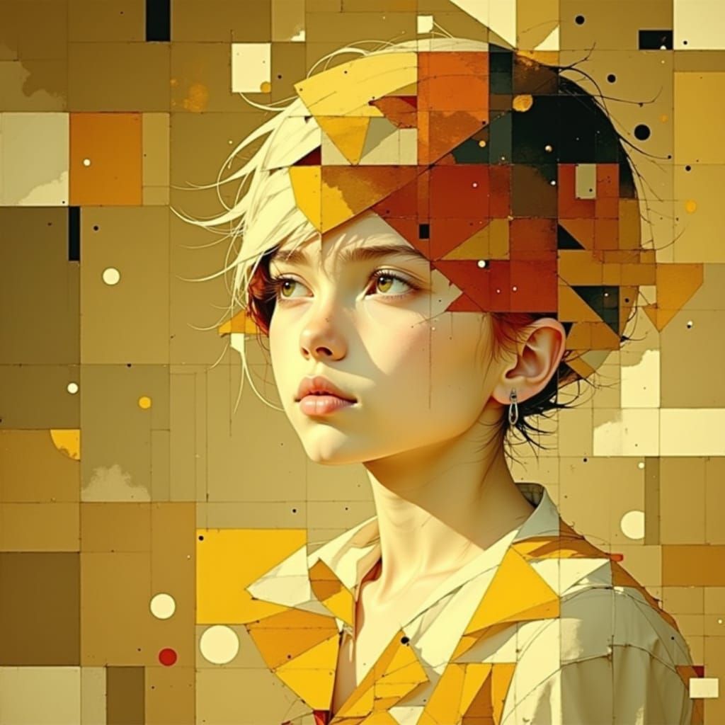 Abstract Pixellation and Disintegration Art